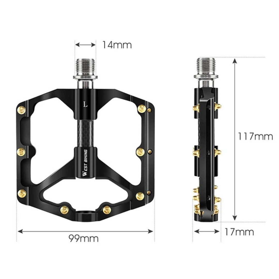 Komfyride MaxTrail – Breite MTB Fahrradpedale mit 3-fach-Lager
