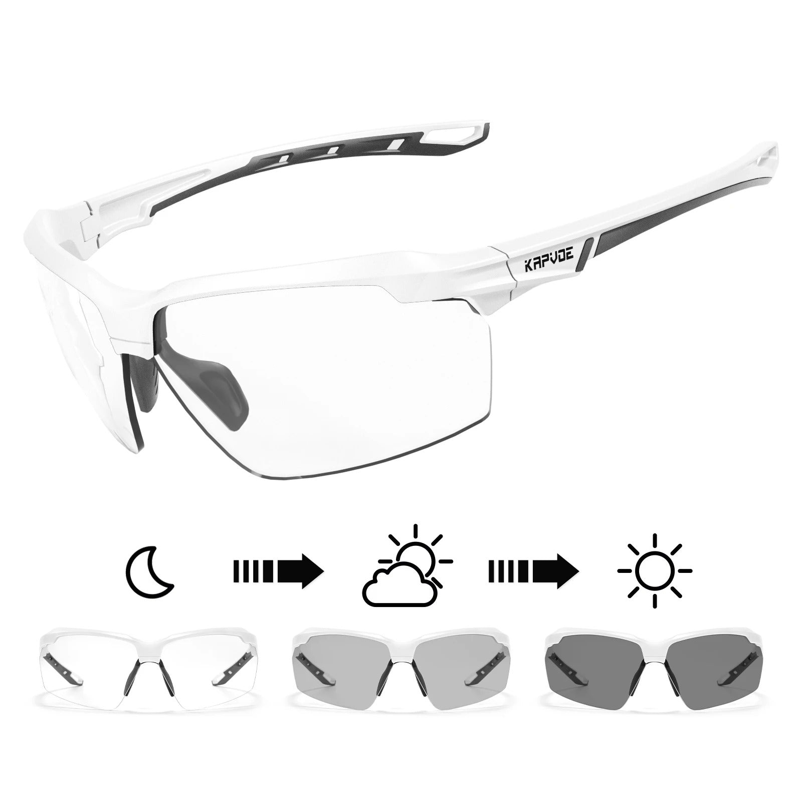 Komfyride UVShift – Photochrome Fahrradbrille mit UV400-Schutz