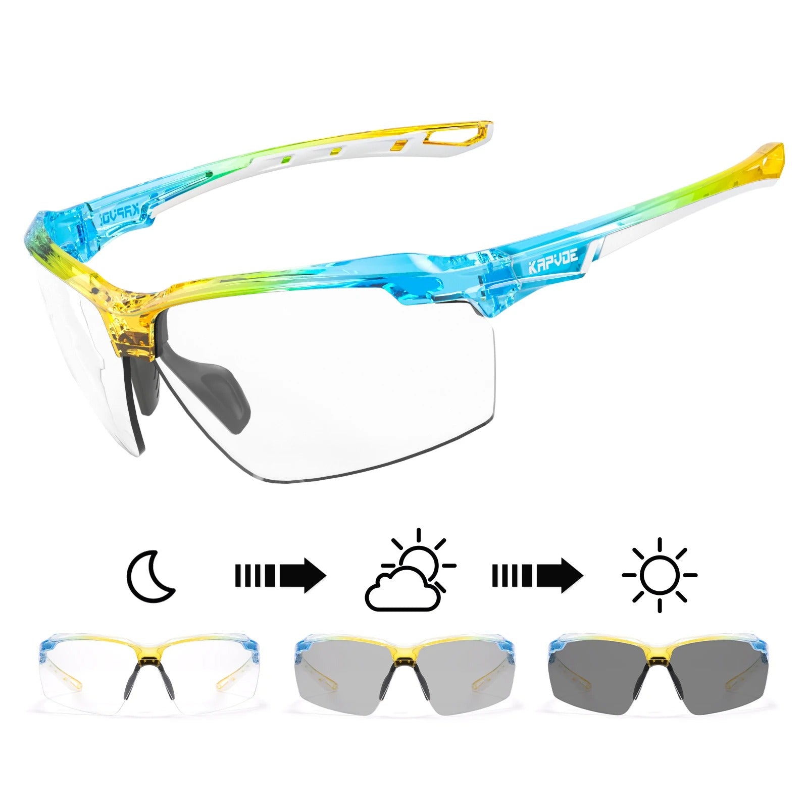 Komfyride UVShift – Photochrome Fahrradbrille mit UV400-Schutz