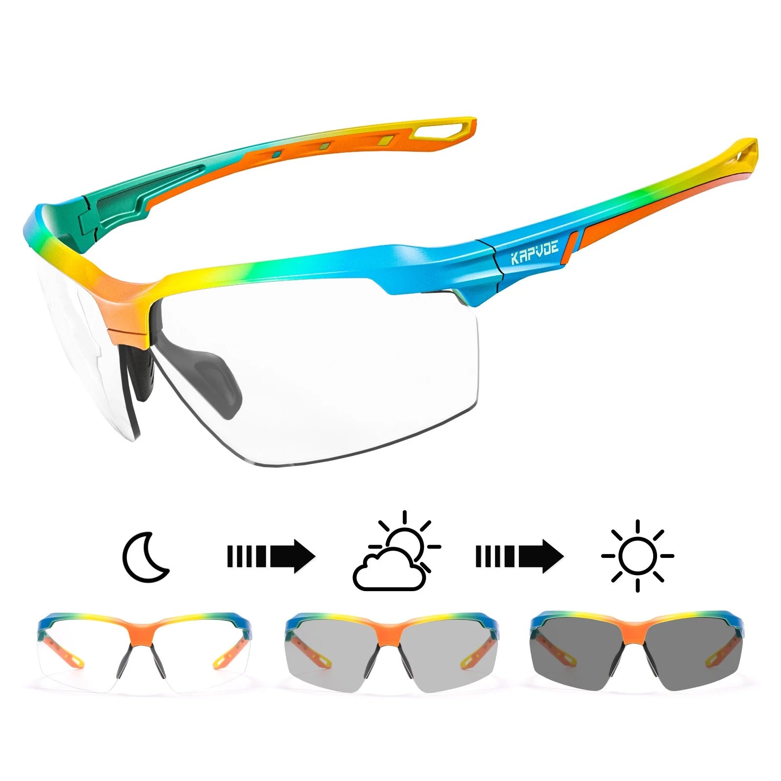 Komfyride UVShift – Photochrome Fahrradbrille mit UV400-Schutz