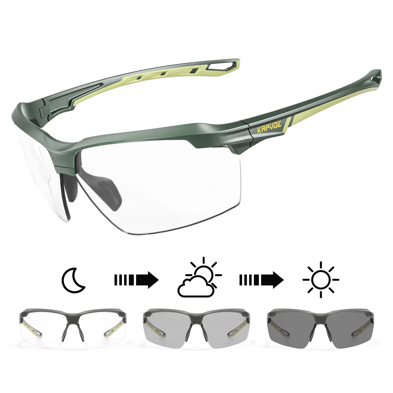 Komfyride UVShift – Photochrome Fahrradbrille mit UV400-Schutz